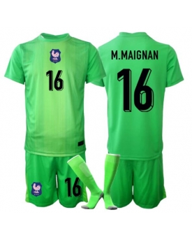 Billige Fotballdrakt Frankrike Mike Maignan #16 Keeper Replika Bortedraktsett Barn VM 2026 Kortermet (med bukser)